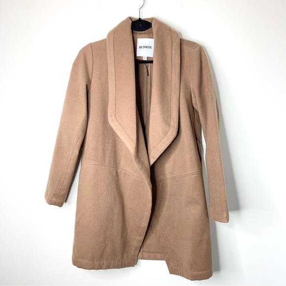 BB Dakota Felt Cute Might Cozy Coat Jacket Steve Madden Wrap Camel Revolve XS - Picture 4 of 14